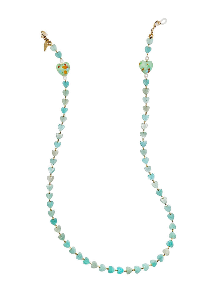 Heart Shaped Amazonite Eye Glasses Chain EC016