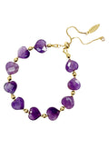 Heart-Shaped Amethyst Adjustable Bracelet LB004 - FARRA