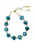 Heart-Shaped Blue Apatite Adjustable Bracelet LB009 - FARRA