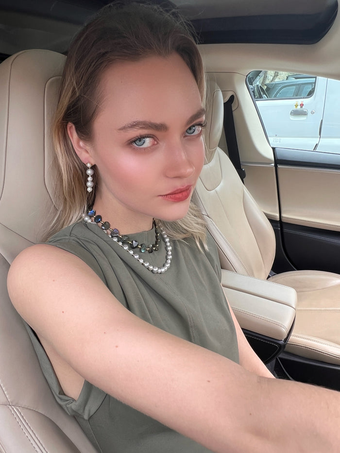 Heart-Shaped Labradorite Choker Necklace LN075 - FARRA