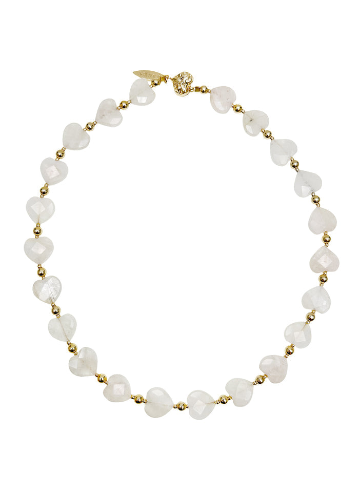 Heart-Shaped Moonstone Choker Necklace LN064 - FARRA