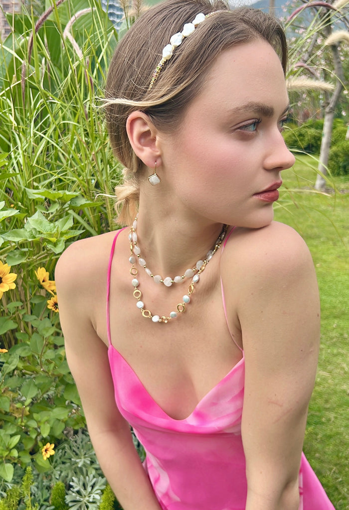 Heart-Shaped Moonstone Choker Necklace LN064 - FARRA