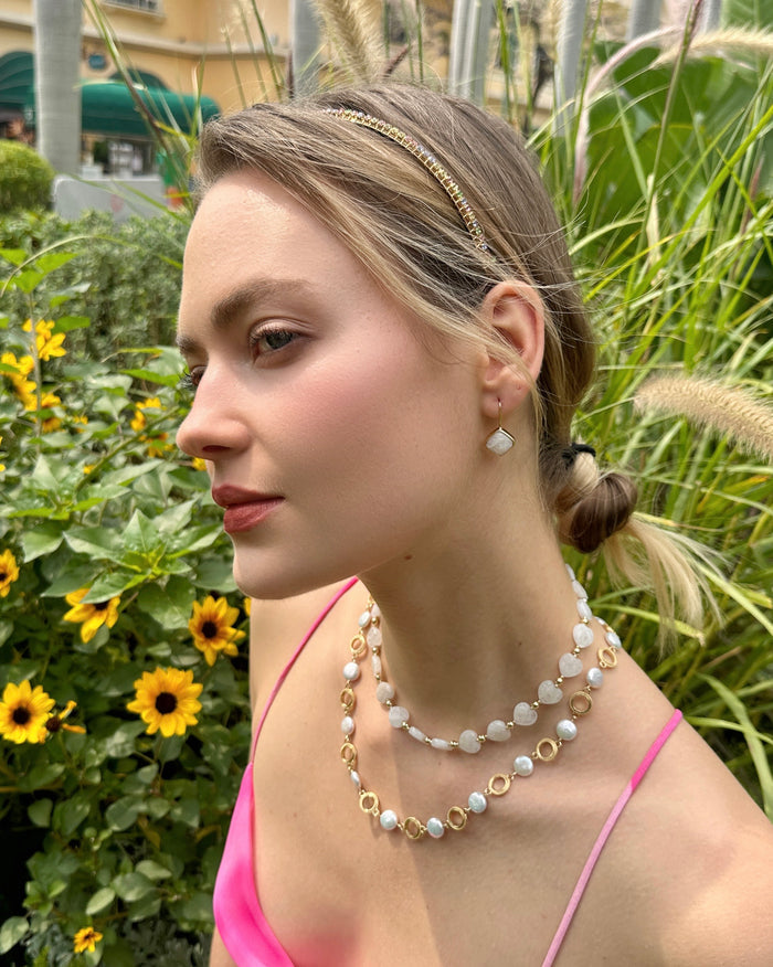 Heart-Shaped Moonstone Choker Necklace LN064 - FARRA