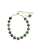Heart Shaped Zoisite Gemstone Adjustable Bracelet NB014