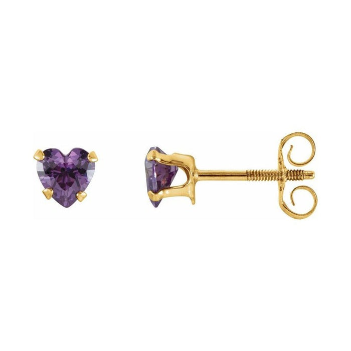 Heart Snap-In Youth Stud Earrings