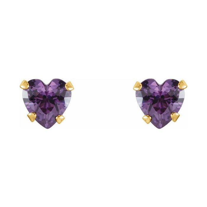 Heart Snap-In Youth Stud Earrings