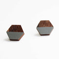 Hexagon Wooden Post in Grey - Sylca Designs - Chunky Jewelry