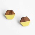 Hexagon Wooden Post in Yellow - Sylca Designs - Chunky Jewelry