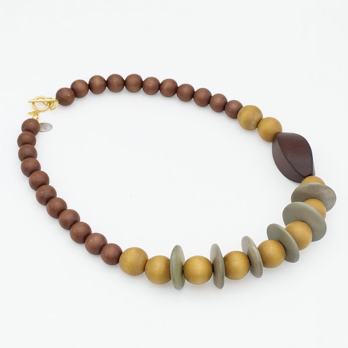 Honeygrain Wood Statement Necklace