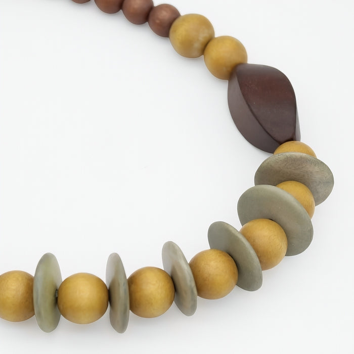 Honeygrain Wood Statement Necklace