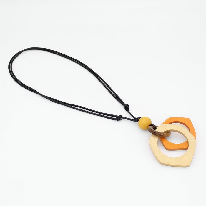 Necklace with interlocking heart-shaped pendants on a white background