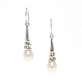 pearl silver hook earrings