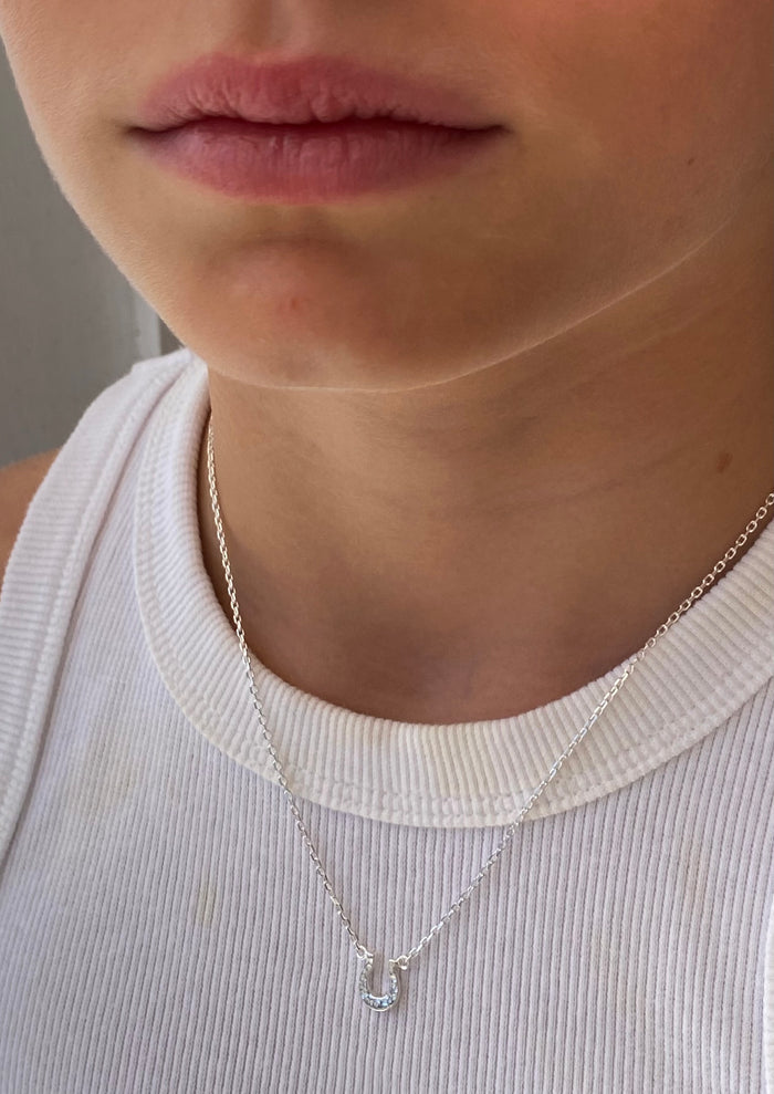 Horseshoe Necklace Silver | Dainty Sterling Silver Animal Inspired Necklace Australia