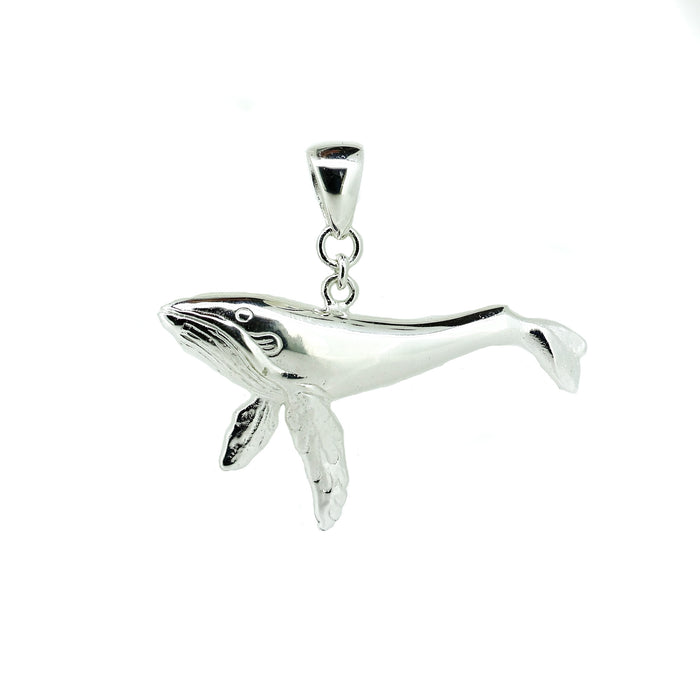 silver humpback whale pendant