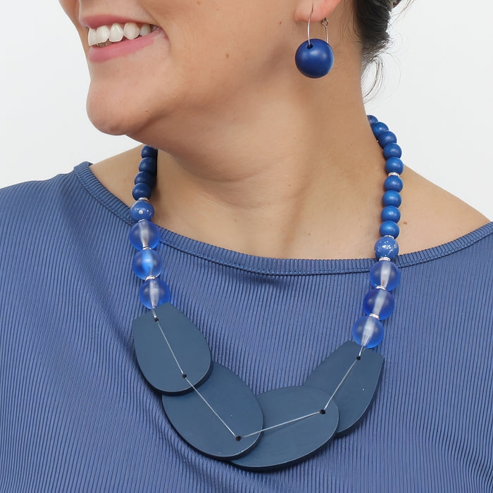 Indigo Bloom Statement Necklace