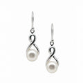 Infinity pearl hook earrings in sterling silver by lush designs jewellery