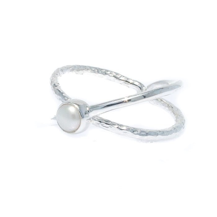 silver pearl ring
