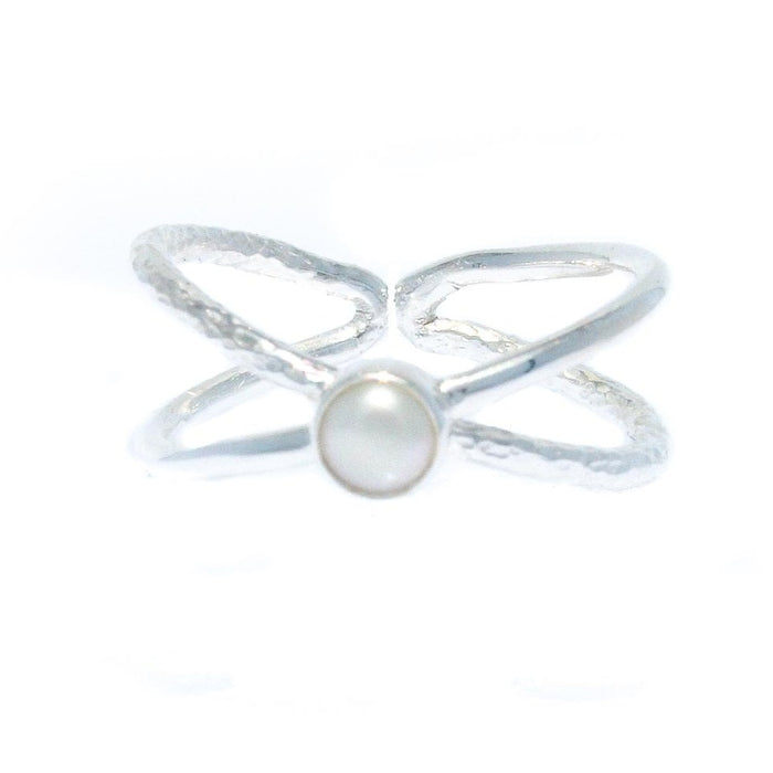 Infinity Pearl Ring Sterling Silver