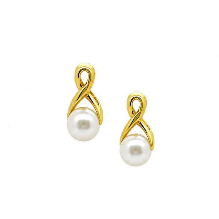 freshwater pearl earrings with gold desugned ib broome western australia
