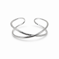 Infinity Sterling Silver Cuff featuring intertwined smooth and textured bands on a white background.