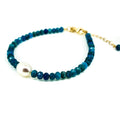 Into the Blue Keshi Pearl Apatite Bracelet Gold