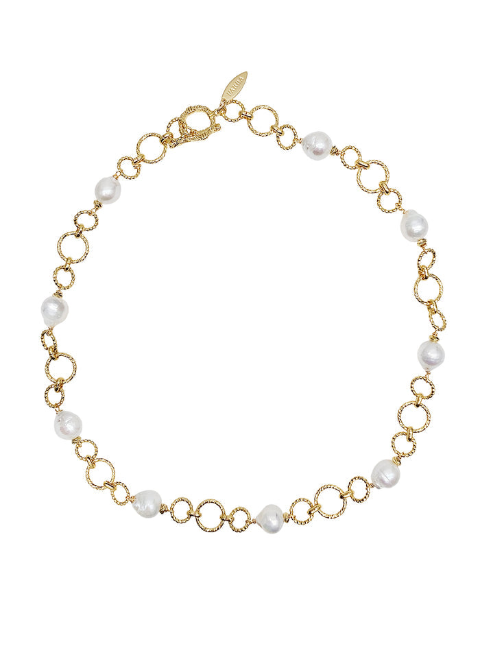 Irregular Freshwater Pearls With Chain Necklace RN038
