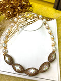 Irregular Freshwater Pearls with Rhinestone Statement Necklace FN033 - FARRA
