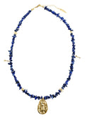 Irregular Sapphire Pendant Necklace LN083