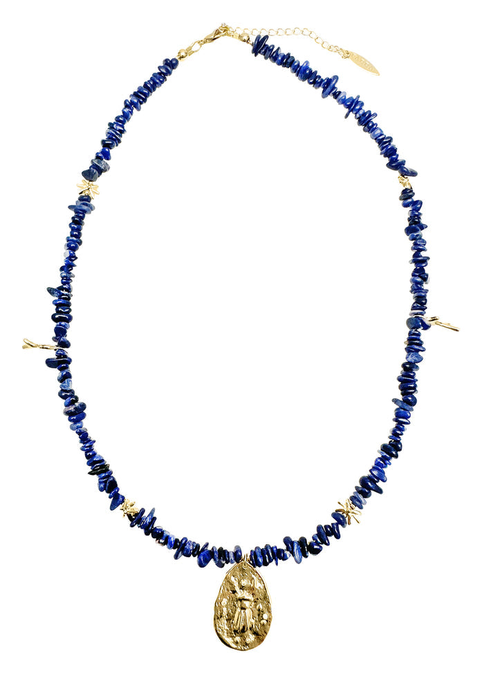 Irregular Sapphire Pendant Necklace LN083