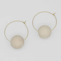 Ivory Ball Hoop Dangle Earring - Sylca Designs - Chunky Jewelry