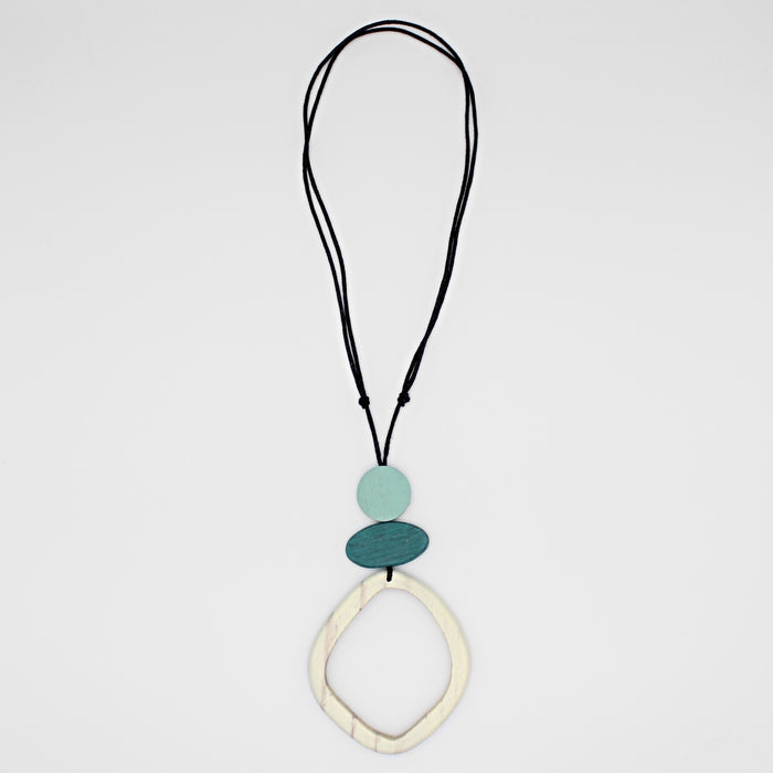 Ivory Curved Circle Pendant - Sylca Designs - Chunky Jewelry