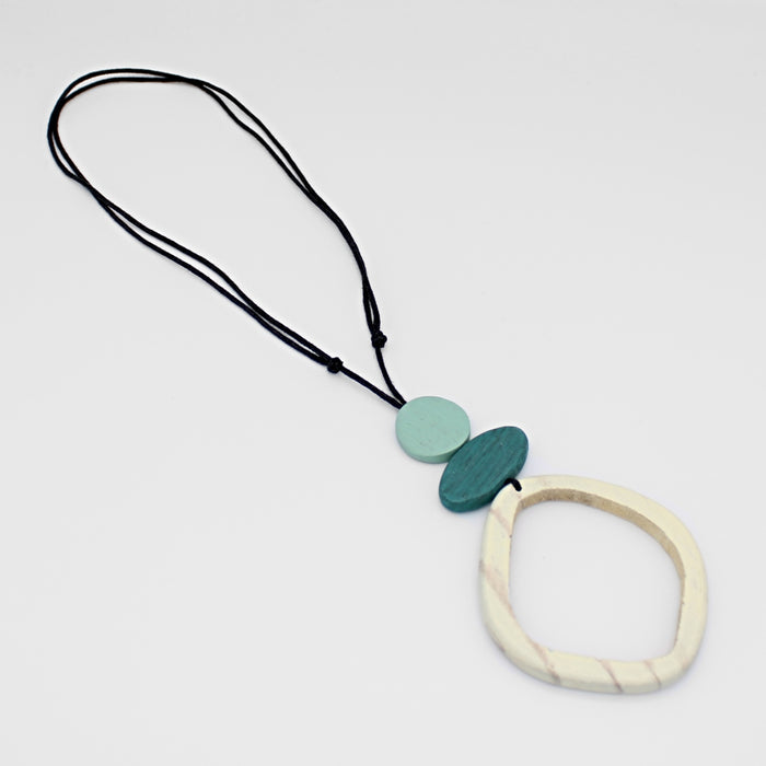 Ivory Curved Circle Pendant - Sylca Designs - Chunky Jewelry