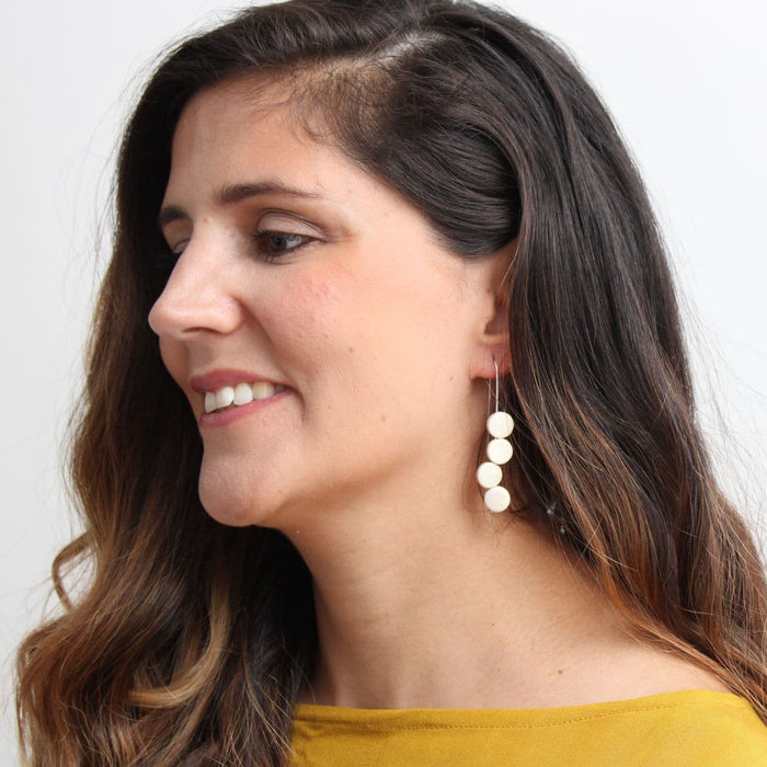 Ivory Eva Dangle Earrings - Sylca Designs - Chunky Jewelry