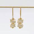 Ivory Stacked Drop Earrings - Sylca Designs - Chunky Jewelry