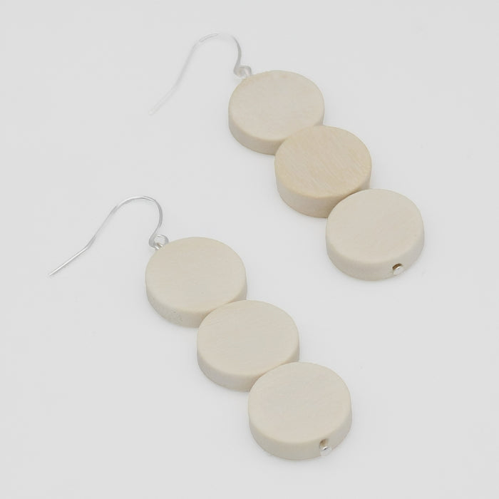 Ivory Triple Bead Kira Earring - Sylca Designs - Chunky Jewelry