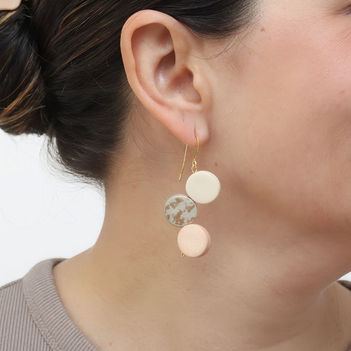 Ivory Triple Stacked Earring - Sylca Designs - Chunky Jewelry
