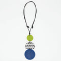 Justine Blue and Lime Mixed Art Pendant