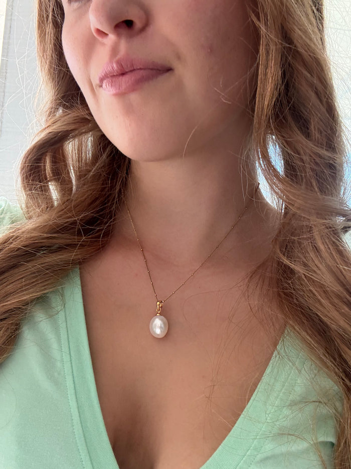 Keshi Pearl Gold Pendant | Gold Vermeil Freshwater Keshi Pearl Pendant