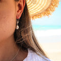 Keshi Pearl Hook Earrings Silver