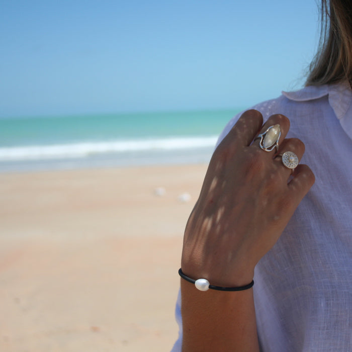 keshi pearl neoprene bracelet