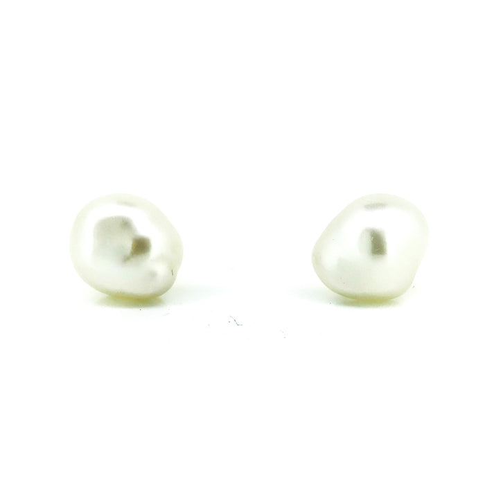 Pair of pearl earrings on a white background