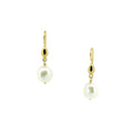 Keshi pearl teardrop hook earrings gold vermeil 12mm freshwater pearls