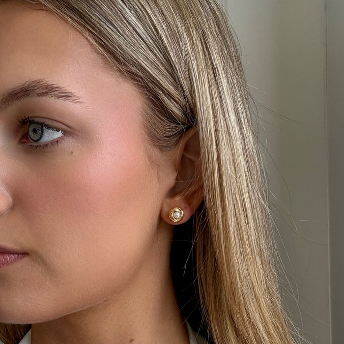 Pearl studs with maritime boat designed in broome