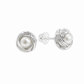 Knot Pearl Studs Silver
