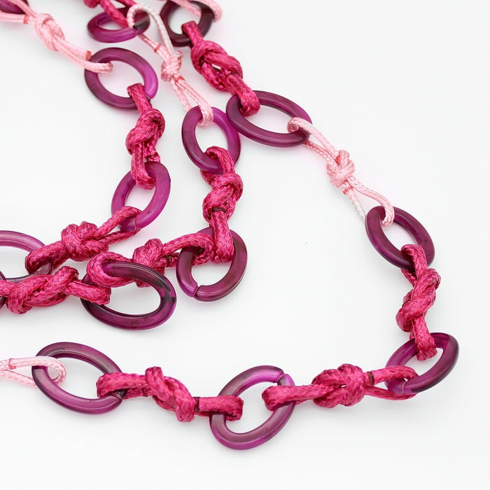 Knotted Fuchsia Sienna Necklace