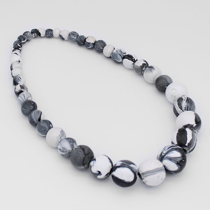 Kori White and Black Beaded Necklace - Sylca Designs - Chunky Jewelry