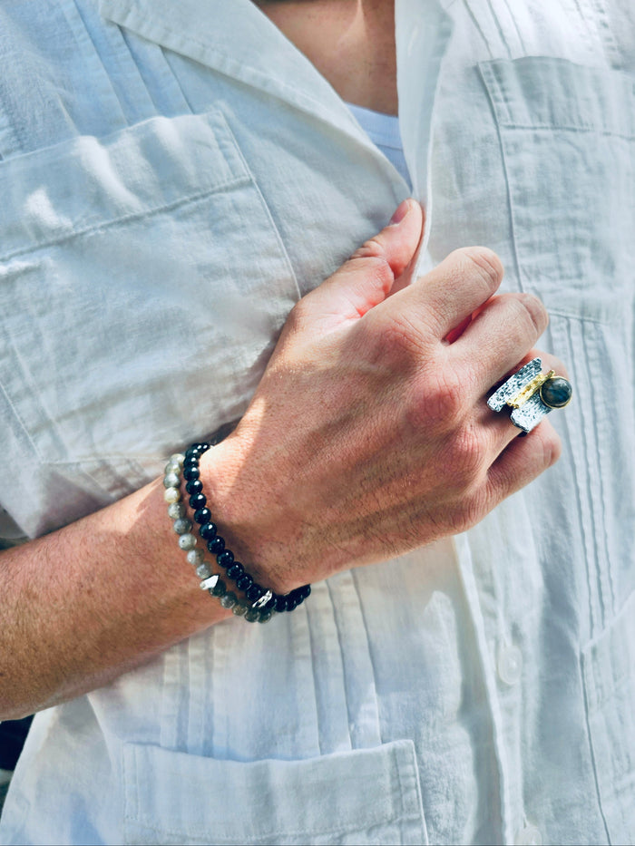 Labradorite Flexible Men's Bracelet MEB10