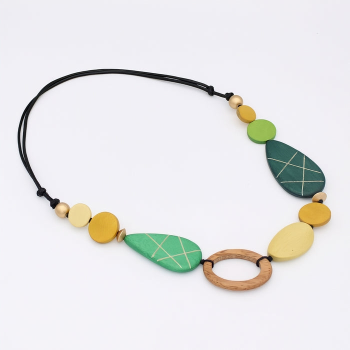 Laken Carved Wood Link Necklace