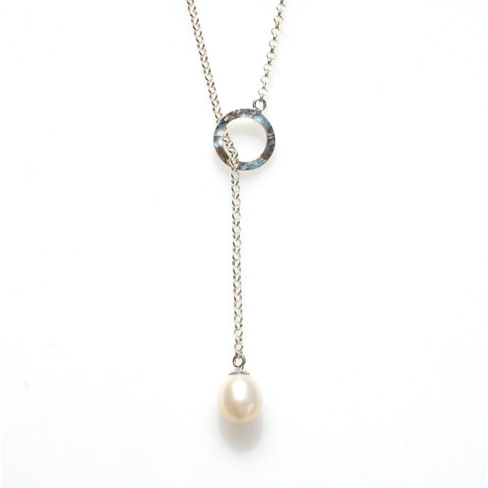 Lani Lariat Pearl Necklace featuring genuine freshwater pearls in an elegant lariat design, inspired by coastal Australia.