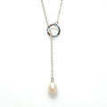 Lani Lariat Pearl Necklace featuring genuine freshwater pearls in an elegant lariat design, inspired by coastal Australia.